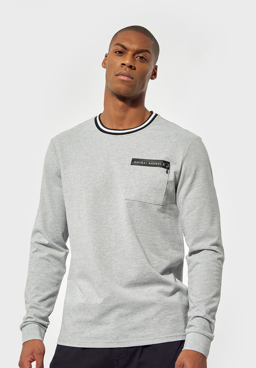 Men's grey regular-fit T-shirt Berto - Kaporal