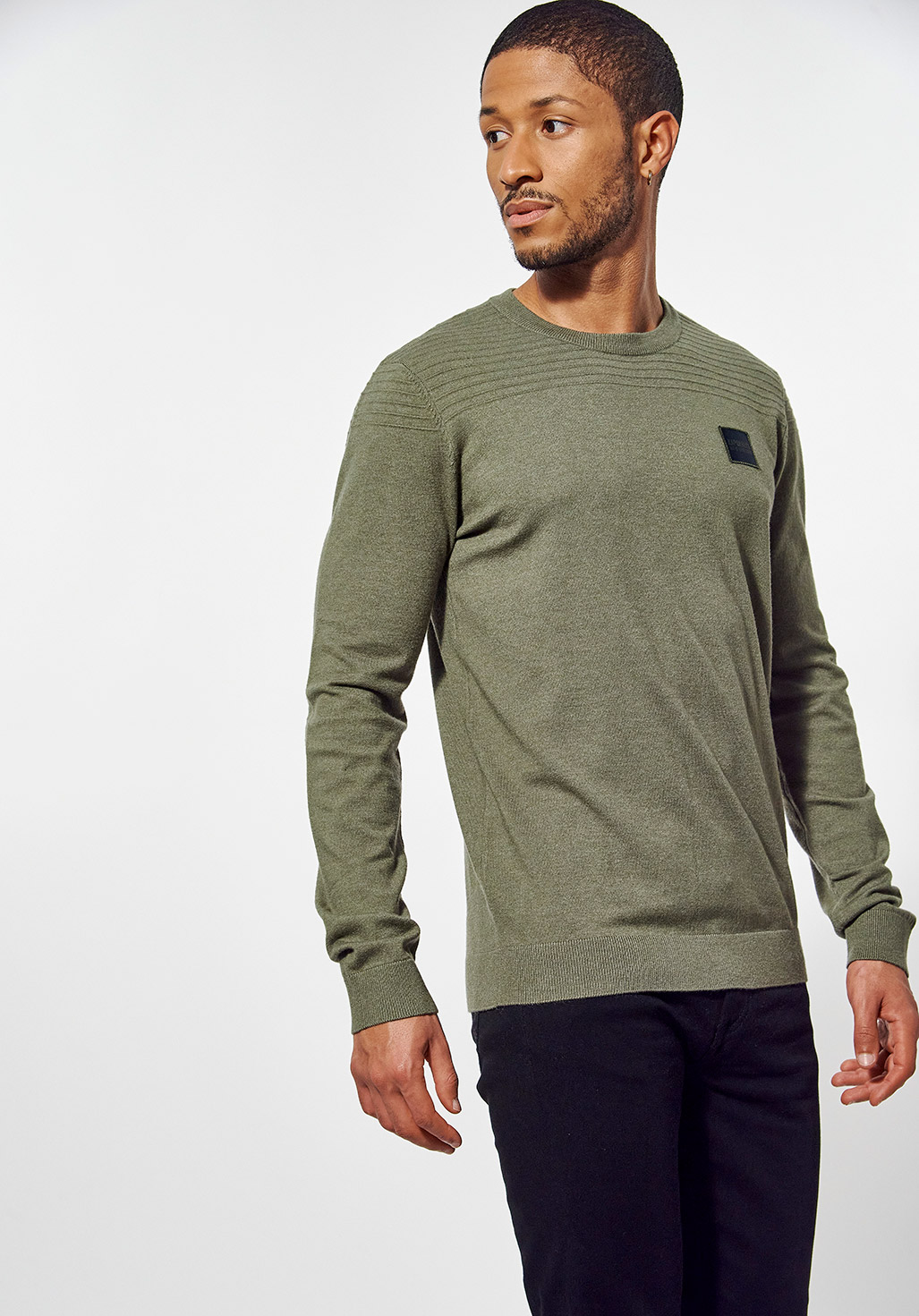 Men's khaki regular-fit pullover Keven - Kaporal