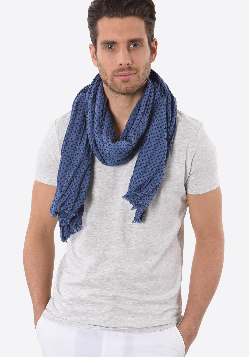 Tagelmust scarf with textured motifs Saori - Kaporal