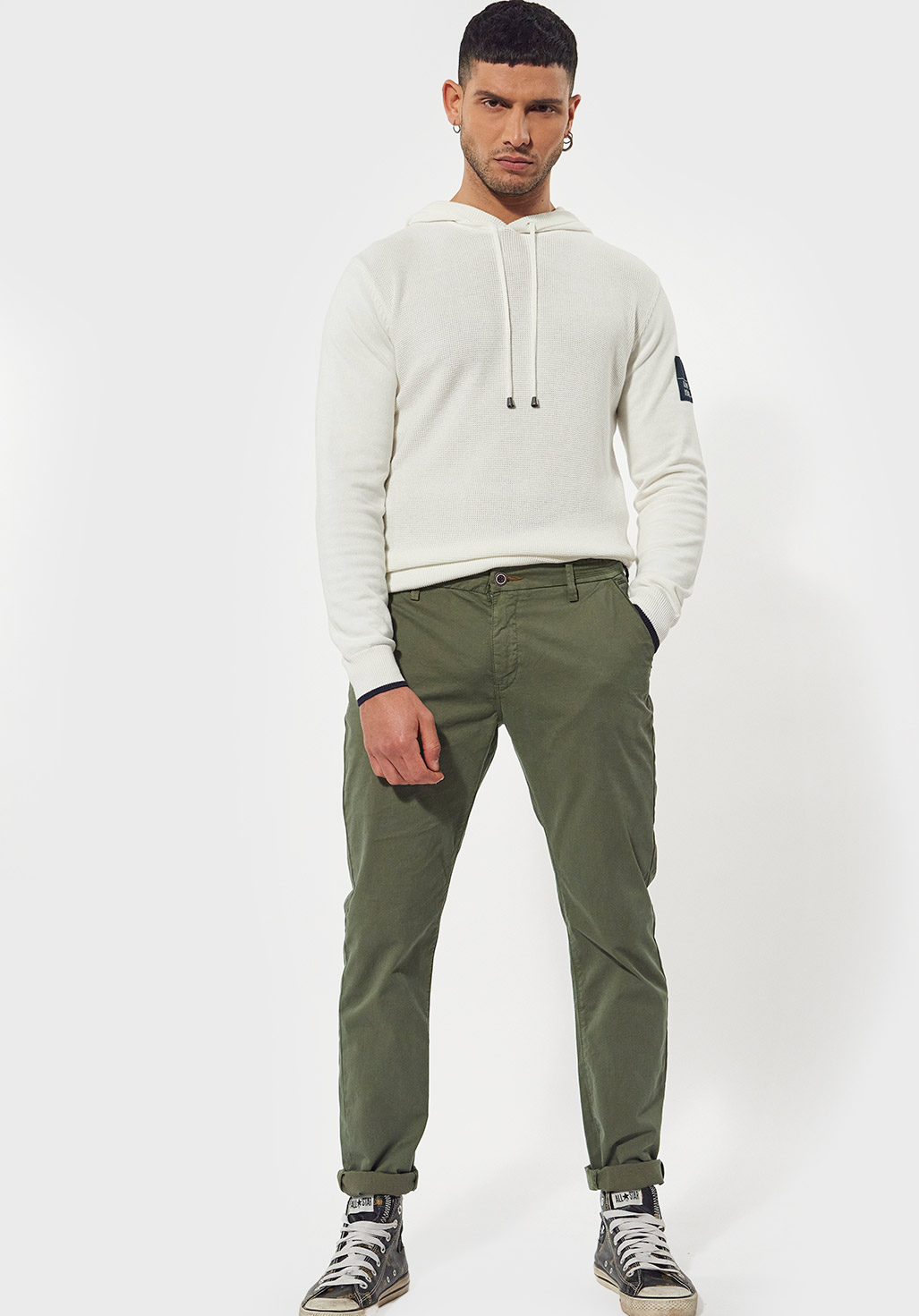 pantalon chino homme passepoilé Benny-3 GARDEUR kaki