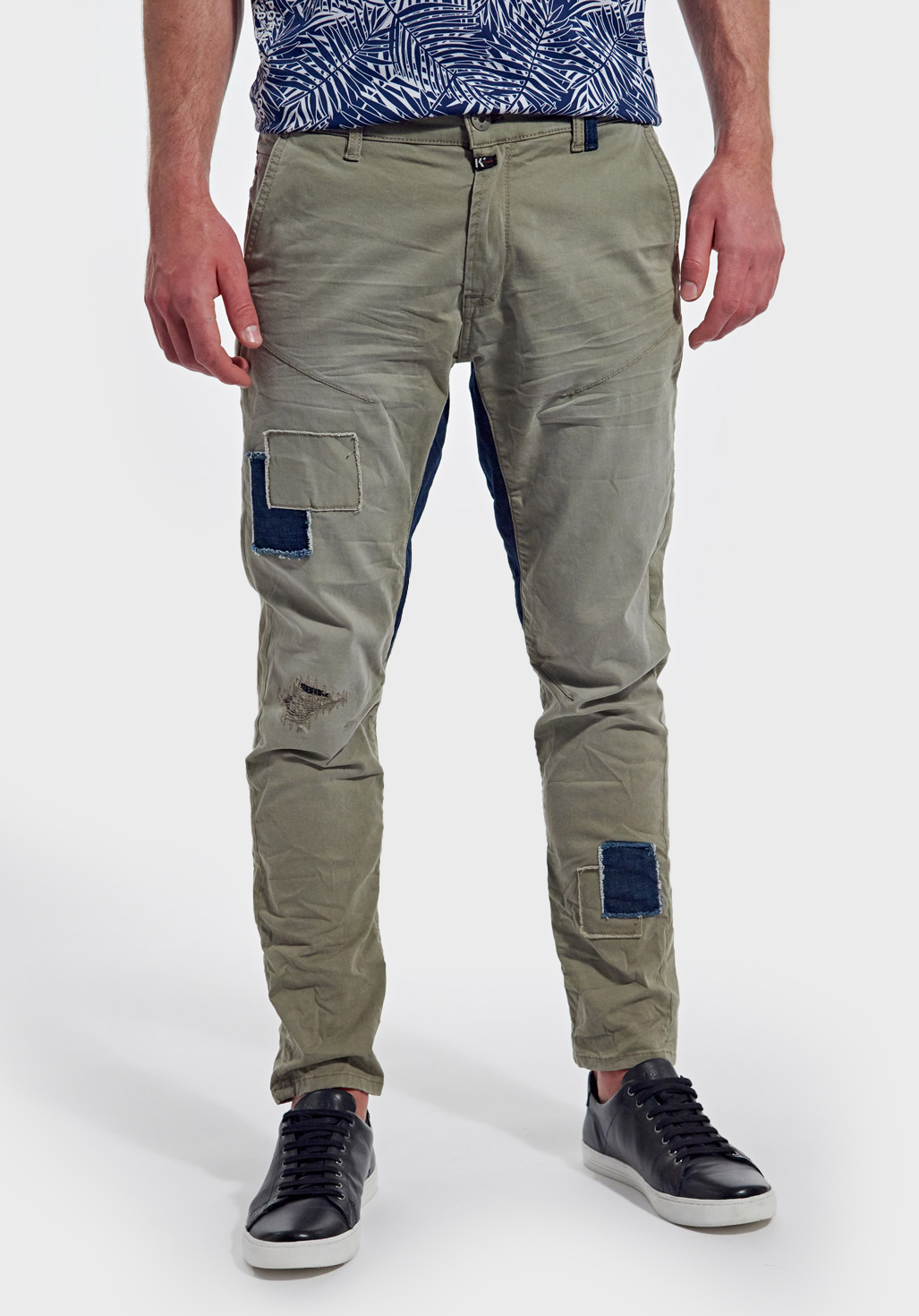 khaki denim trousers